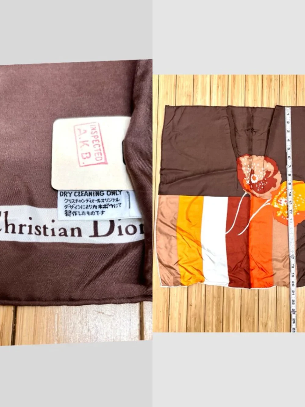 New-Christian Dior silk Satin Neck-kerchief 21